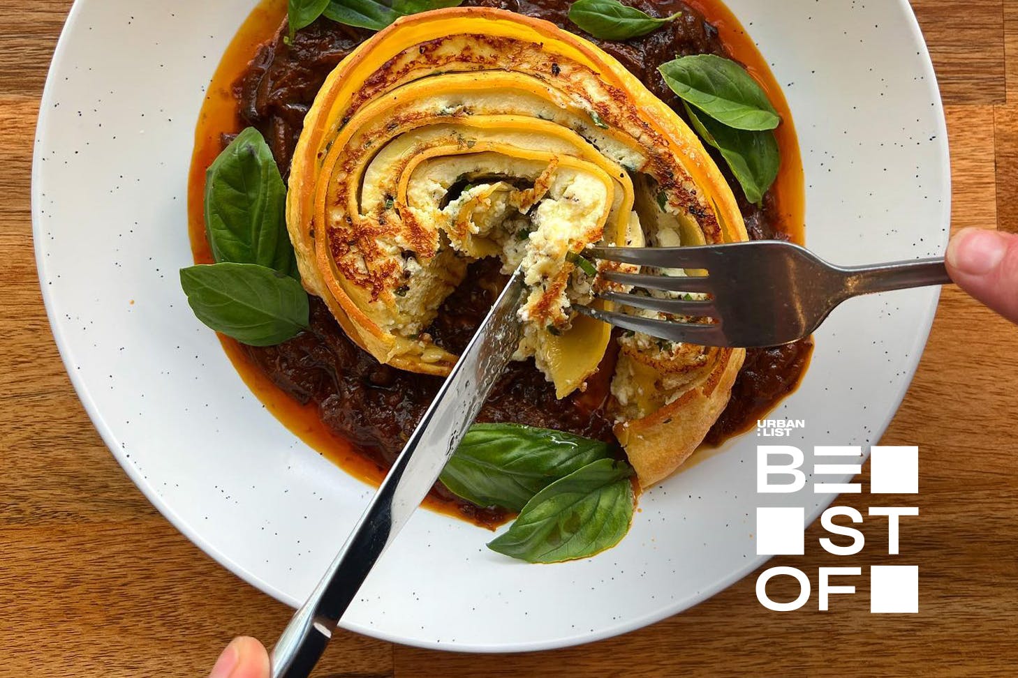 Rotolo, ricotta, beef cheek ragú at Bianca
